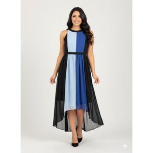 ModCloth High Low Dress Womens SZ XL NWT Colorblock Chiffon Sleeveless